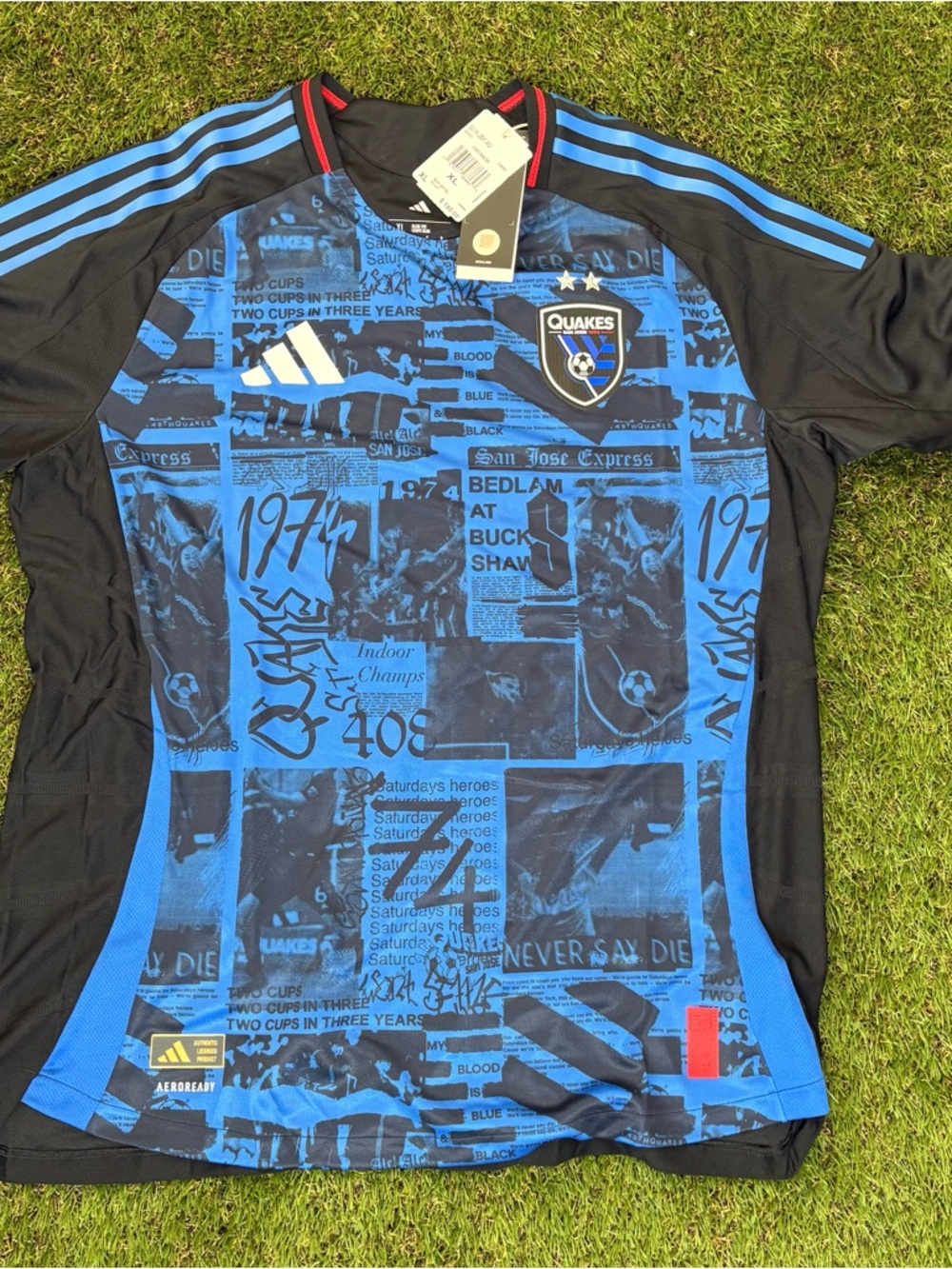 BNWT Adidas San Jose Earthquakes MLS Authentic Jersey Sz XL
